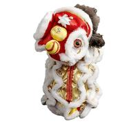 New Year Pet - Lion Dance Outfit Polyester 44-56 Cm, Festive Puppy Costume, Cultural Role Play Clothes, Vibrant Design | Holiday Celebration Clothes For