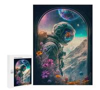New Year Puzzle Gift - Astronaut's Window to Another World, Wooden Art Puzzle, 500 PCS; for Shared Table Time