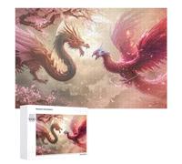 New Year Puzzle Gift: Dragon Vs Phoenix Epic Battle, 1000 PCS, Decorative Wooden Puzzle, for Relaxing Solo Or Group Play