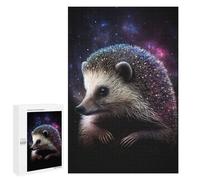 New Year Puzzle Gift: Galactic Hedgehog Art Print-1, 1000 PCS, Wooden Jigsaw Puzzle for Adults, for Relaxing Solo Or Group Play