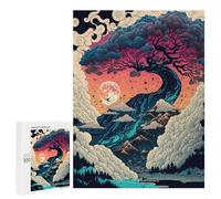New Year Puzzle Gift - Whispering Mountains, Moonlit Sky, Wooden Picture Puzzle for Grown-Ups, 500 PCS; for Shared Table Time