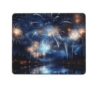 New Year Pyrotechnics Mouse Pad with Stitched Edge, Comfortable Mouse Pads with Non-Slip Rubber Base Gaming Mouse Mat Washable Mousepads Computers Laptop Desk Accessories for Office 10 x 12 inch