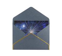 New Year Pyrotechnics Pearl Paper Greeting Card With Envelope Gold Trimmed Wedding Party Christmas Invitation