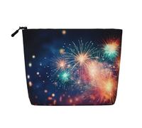 New Year Pyrotechnics Print Toiletry Bag Cosmetic Bag Large Capacity Travel Makeup Bag for Women for Daily Use Travel