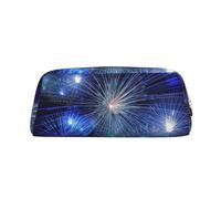 New Year Pyrotechnics Printing Leather Pencil Pouch Pen Case Elegant and Practical Bag for Students Perfect for Office School