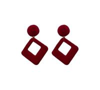 New Year red velvet geometric diamond earrings, vintage simple elegant fashionable versatile new temperament