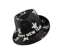 New Year’s Flashing Sequins Hats Stylish New Year Light Up Sequins Hats In Black Silver Gold For Party Supplies Unisex Party Hat