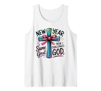 New Year Same Great God Challenges Faith Inspirational Women Tank Top