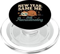New Year Same Me Funny Lazy Sloth Anti New Year Resolution PopSockets PopGrip for MagSafe