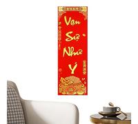 New Year Scroll,Vietnamese Lunar New Year Spring Festival Couplets - Gold Powder Hot Stamping Spring Festival Door Wall Ornaments for Asian Lunar