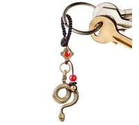 New Year Snake Keychain,Chinese New Year Snake Keychain,Chinese Year The Snake Key Chain Brass Decorative Snake Pendant Accessories Vintage, multicoloured, A