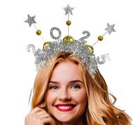 New Year Stars Sequin Headband, New Year Headband | Gold Silver Hair Bands, Sequin Headwear, Festival Costume Accessories, Hair Accessories for Adults and