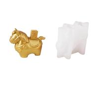 New Year Sycee Zodiac Horse Silicone Mold, for Milk Pudding Custard Jelly Cake Decoration Baking Bakery Tool, Chocolate Gypsum Candle Mould