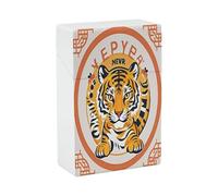 New Year Tiger Logo Design Cigarette Case Stylish Lightweight Pocket Holder Case for Smoke Waterproof Cigarette Dispenser Cigarettes Accessories for Outdoor Camping Hiking
