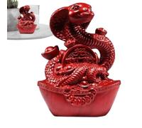 New Year Traditional Chinese Figurine - Wood Carving Tabletop Snake Figurines for Car, Study Bedroom, Living Room, Work Area