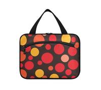 New Year Trendy Polka Dot Red Hanging Cosmetic Bag for Women with Hook, Designer Unisex toiletries Bag for mom Work estuches para maquillaje L