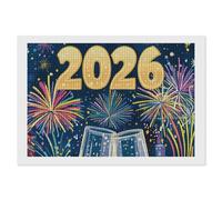 New Years Champagne Diamond DIY Painting Kits Horizontal Square Full Drill Digital Art Craft for Home Office Wall Decor 8"x12"