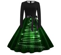 New Years Eve Dress, Christmas Dresses For Women UK Xmas Dresses For Women UK Christmas Swing Dress Xmas Plus Size Tree Costume Ladies Outfits
