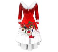 New Years Eve Dress, Women'S Christmas Snowflakes Xmas Long Black Skirt Womens Xmas Dress Party Dresses For Women UK Elegant Sexy Christmas Costumes Mrs Santa Claus Costume