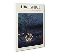 New Years Eve Foxfires By Utagawa Hiroshige Canvas Print | Gallery Wrapped 30mm Frame Wall Art | 24x16 inches | Ready to Hang | Asian Picture | Living Room Bedroom Lounge Office