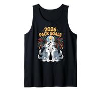New Year's Eve Funny Wolf Pack 2026 Celebration Tank Top