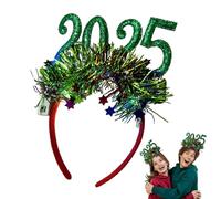 New Year's Eve Headband 2025,2025 Luminous Bopper Headband | Glitter Happy New Year Tiara Headband,Flashing Light Crown Hair Accessories for 2025 Light Up Headphones for