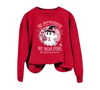 New Year's Eve Outfit Women's Breast Cancer Shirts for Women, Halloween in October We Wear Hoodie Black Hoodies, red, XL