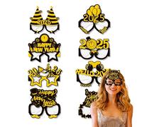 New Year's Eve Party Supplies - Eyeglasses 2025, New Year Decorations | Glasses 2025 Party Decoration Photo Props Paper Glasses Photo Props Paper Glasses for Birthday Party Halloween
