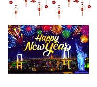 New Years Photo Backdrop,3x5ft 2D Holiday Decor | Decorative Festive Background,for Photographers Content Creators School Events Small Business Family Gatherings Window Display Office