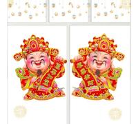 New Years, Stickers Decorative Wealth, God Design Decals Chinese Stickers for Family Home Spring Festival Lunar New Year Window Decor, Perfect for Holiday Celebration, Festive Home Decoration
