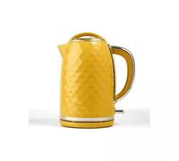 New Yellow Diamond Effect 1.7L Kettle Kitchen Appliance Textured Electric Rapid Boil Cordless Jug Kettle With Filter And Boil Dry Protection - D80