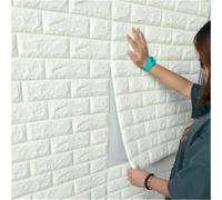 NEW-YIJUNSHUN 20PCS 3D Brick Wallpaper, 3D Tile Brick Wall Sticker, Waterproof,Masonry Effect, Home Decoration, 3D Wall Panel,Suitable for Kitchen, Bathroom, Living Room (White)