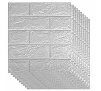 NEW-YIJUNSHUN 20PCS 3D Brick Wallpaper, 3D Tile Brick Wall Sticker, Waterproof,Masonry Effect, Home Decoration, 3D Wall Panel,Suitable for Kitchen, Bathroom, Living Room (Black Brick)