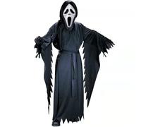 NEW-YIJUNSHUN Halloween Horror Ghost Costume, Scream Ghost Robe with Gloves Boys Girls Halloween- Scary Scream Costume ghost face costume Black Robe with Mask Mens Costume Cosplay (For Child)