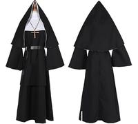 NEW-YIJUNSHUN The Nun Costume for Women Halloween The Nun Valak Costume The Conjuring 2 Cosplay Nun Robe Fancy Dress (M)