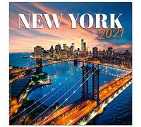 New York 2021 Wall Calendar 11.8 x 11.8 inches (16 Months) Family Planner Calendar 2021