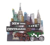 New York 5th Ave & Central Park Magnet, Resin NYC Skyline Souvenir, Refrigerator Accessory, 2.10 x 2.12 Inches
