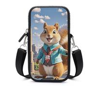 New York And Squirrel Cell Phone Bag with Detachable Strap, Aesthetic Mini Sling Bag Small Crossbody Bag for Phone