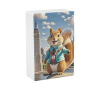 New York and Squirrel Cigarette Case 85mm King Size, Crushproof Plastic Cigarette Box Holder for Men Women Cigar Protective Cover Waterproof Cigarettes Holder 20 Capacity
