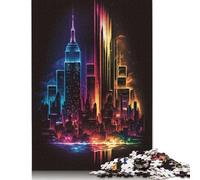 New York at Night Jigsaw Puzzles Puzzle for Adults Kids. 1000 Piece Great Gifts Challenge Toy Educational Game Home Decoration for Educational Games Gifts 1000pcs (38x26cm)