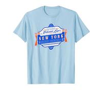 New York Beer Label T-Shirt - New Yorker Pride T-Shirt, Men, Baby Blue, Medium
