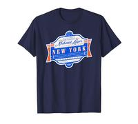 New York Beer Label T-Shirt - New Yorker Pride T-Shirt, Men, Navy Blue, Medium