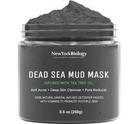 New York Biology Dead Sea Mud Mask for Face and Body Infused with Tea Tree - Spa Quality Pore Reducer for Acne, Blackheads and Oily Skin - Tightens
