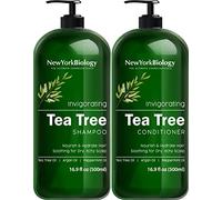 New York Biology Tea Tree Shampoo and Conditioner Set - Clarifying Shampoo and Conditioner for Women and Men - Moisturizing and Cleansing Hair and Scalp - 500 ml