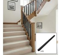 New York Black Metal Rectangular Stair And Landing Spindle - 16 Pack Traditional Products Ltd