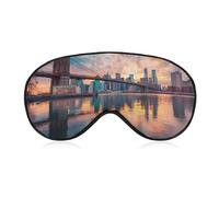 New York Brooklyn Bridge Skyline Sleep Mask Lightweight Blindfold Eye Mask with Adjustable Strap for Men Women