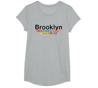 New York Brooklyn Subway Station Signs, Train Signs NYC T-Shirt, Girls, Heather Grey, Medium