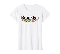 New York Brooklyn Subway Station Signs, Train Signs NYC T-Shirt, Women, White, Small