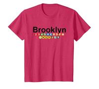 New York Brooklyn Subway Station Signs, Train Signs NYC T-Shirt, Youth, Red Heather, 3T