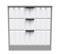 New York C Chest of Drawers White & Grey 3 Drawers 77cm
